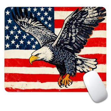 Imagem de CANFLASHION Mouse pad quadrado, mouse pad pequeno personalizado com designs, base de borracha antiderrapante para jogos para computadores, laptop, escritório, 240 mm x 200 mm x 3 mm, bandeira