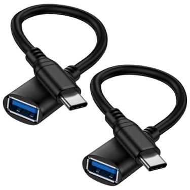 Imagem de Pacote com 2 adaptadores USB C para USB, cabo OTG tipo C, transferência de dados de alta velocidade, USB 3.0 fêmea para USB C macho OTG adaptador para Samsung Galaxy S25 Ultra 24 FE S23 S22 S21 A55