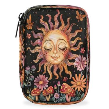 Imagem de Caixa organizadora de pílulas de viagem com flores, cogumelo e borboleta, bolsa semanal, portátil, pílulas diárias, recipiente pequeno para pílulas anticoncepcionais, compartimentos removíveis para