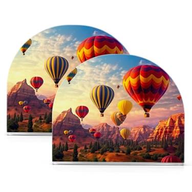 Imagem de Wassud Balões de ar quente voadores porta-guardanapos de acrílico, dispensador de guardanapos de papel moderno em forma de U para mesa, cozinha, sala de jantar, bancada 2 peças (comporta 50-60