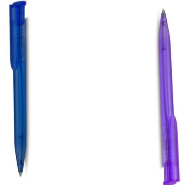 Imagem de Caneta Esferográfica Retrátil com Touch Screen, Azul, Corpo Plástico Cilíndrico, Grip Emborrachado, Ponta Fina 0.7mm, para Escrita em Papel, Moderna (Azul e Roxo)