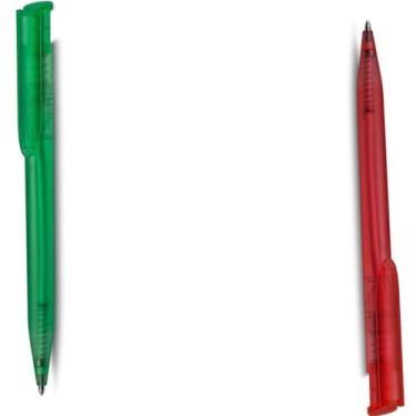 Imagem de Caneta Esferográfica Retrátil com Touch Screen, Azul, Corpo Plástico Cilíndrico, Grip Emborrachado, Ponta Fina 0.7mm, para Escrita em Papel, Moderna (Verde e Vermelho)