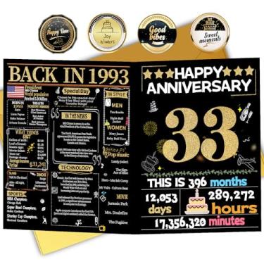 Imagem de Joycard Cartão de aniversário de 33 anos para mulheres e homens, cartão de casamento para esposa marido, decorações de casamento doces presentes para casal, perfeito para ela no dia de aniversário, em