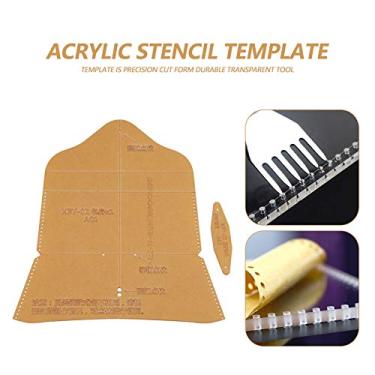 Imagem de Generic Conjunto de Modelos DIY de Carteira de Acrílico de, Ferramenta Transparente para Cortar Padrões de Couro, Papel Protetor Mascarado, Ideal para Uso Pessoal ou Profissional, 2 Peças