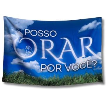 Imagem de Bandeira Decorativa 'Posso Orar Por Você', Oxford Premium, 150x100cm, Multicolorido, Sublimação a Laser, Uso Interno/Externo