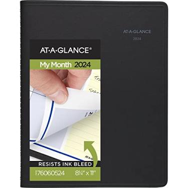 Imagem de AT-A-GLANCE Agenda mensal 2024, 21,5 x 28 cm, grande, QuickNotes, preta (76060524)