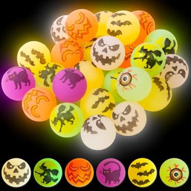 Imagem de Kiddie Play - 25 Bolas Saltitantes Glow in The Dark Halloween 27mm - Superball Small Rubber Balls Party Favors para Crianças