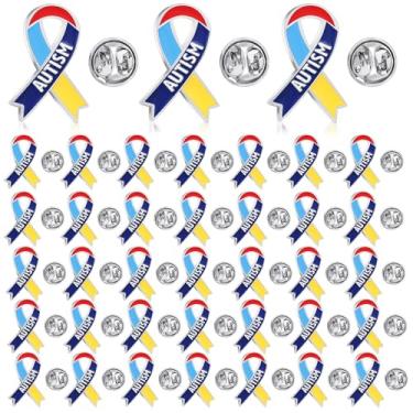 Imagem de Equsion 60 peças de alfinetes de conscientização do autismo, alfinetes de lapela esmaltados, presentes a granel para escola, sala de aula, suprimentos sociais de caridade pública