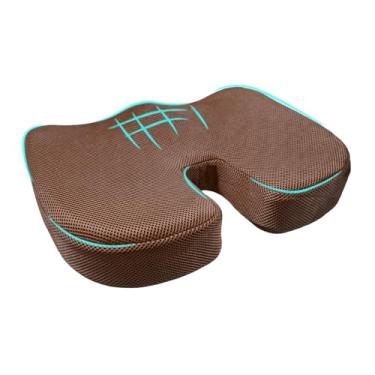 Imagem de ZNDAW Almofada de assento de carro, almofada de espuma viscoelástica para alívio da dor no cóccix e ciática, almofada ergonômica para assento confortável para cadeira de rodas de carro, escritório