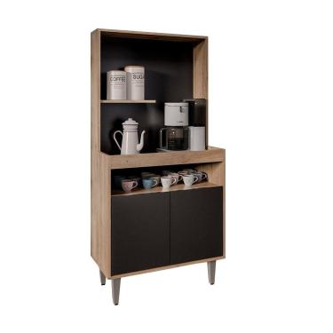 Imagem de Armário 2 Portas Cantinho Do Café Rilary Para Cozinha Freijó-preto M12 - D'rossi