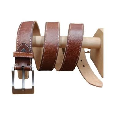 Imagem de Cinto Masculino De Couro Legítimo Natural Com Fivela De Metal Resisten