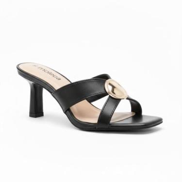 Imagem de Tamanco Moleca Feminino Preta Estilo Moderno Salto Baixo -, Preto, 36