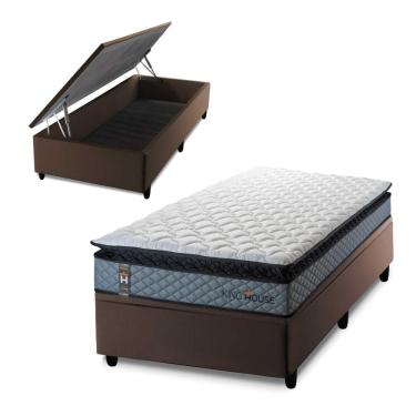 Imagem de Cama Box Baú Chicago 96x203 Marrom Espuma D33 King House