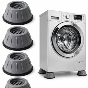 Imagem de Pés Niveladores Anti Vibração Heavy Duty em Borracha Reforçada – Kit 4 Unidades Antiderrapante para Máquina de Lavar, Secadora, Geladeira e Fogão