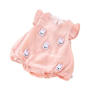 Imagem de Macacão De Verão Para Bebês Meninas Com Estampa Tridimensional De Dese