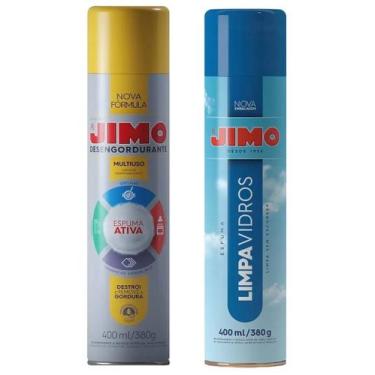 Imagem de Kit 1 Desengordurante Espuma Ativa + 1 Limpa Vidros Poderoso Spray Jim