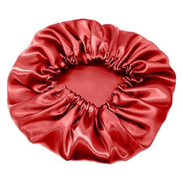 Imagem de Touca De Cetim Seda Vermelha Anti Frizz Para Dormir