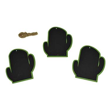 Imagem de Homeford Etiquetas de madeira de cacto com cordão de juta, 9,5 cm, 3 unidades