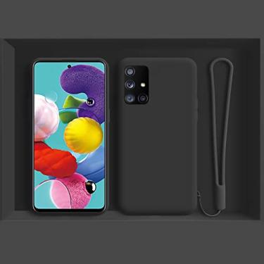 Imagem de Capa de celular de silicone líquido original para Samsung S22 S21 S20 FE S10 Note 20 Ultra A53 A73 A52 A51 A72 A32 Capa de pulseira, preta, para S21 FE