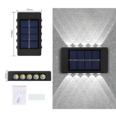 Imagem de 2x Arandela Solar 2 Focos Parede Slim 10 Fachos Led Externa (Branco frio)