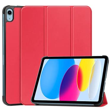 Imagem de Kepuch Custer Capas para iPad 11 (CPU A16) 2025 / iPad 10 10.9" 2022,Couro-PU Bolsas Estojos - Vermelho