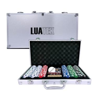 Imagem de Jogo De Poker Com Maleta 300 Fichas Coloridas 2 Baralhos Linha Premium