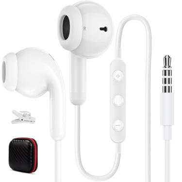 Imagem de Fones de ouvido com fio para laptop Chromebook ThinkPad, fones de ouvido com cancelamento de ruído auricular de 3,5 mm com plugue de microfone para Kindle Fire HD10,8 Tablet, fone de ouvido para