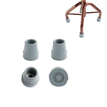 Imagem de Ykyjch Pacote Com 4 Pontas De Bengala Quádruplas 1/2" Para Caminhada, Borracha Reposição Resistente, Arruela Metal Pés Reforçados Bengala, E Móveis Base 1/2", Cinza