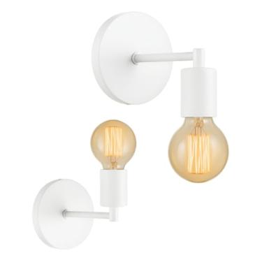 Imagem de Luminária Arandela de Parede Cabeceira Com Interruptor Abajur Retrô Moderno 127v/220v (BRANCO - C/INTERRUPTOR)