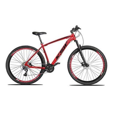 Imagem de Bicicleta MTB Aro 29 KSW XLT 24 Marcha Freio Disco Suspensão,21,Vermelho Preto