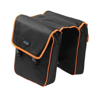 Imagem de YIJU Bolsa para bagageiro traseiro de bicicleta com suporte para celular, e leve, ideal para compras, Laranja
