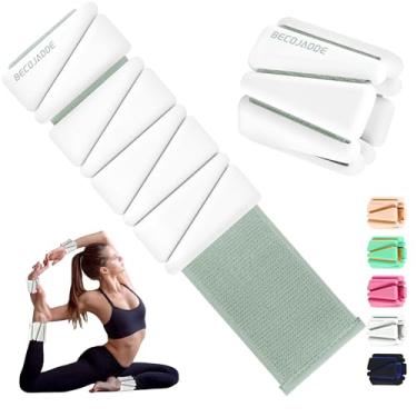 Imagem de BECOJADDE Conjunto de 2 pesos de tornozelo (900 g cada) pesos de pulso para mulheres e homens, pulseiras ajustáveis para braço e perna para pilates em casa, caminhada, ioga, treino, exercícios na