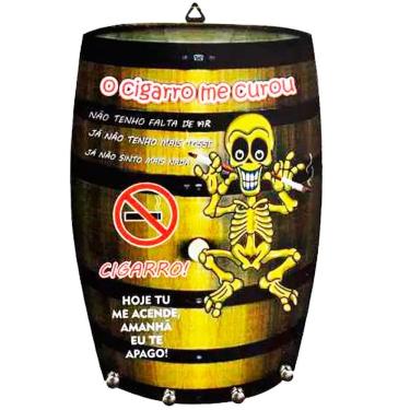 Imagem de Porta Chaves Barril Chaveiro Madeira Proibido Fumar