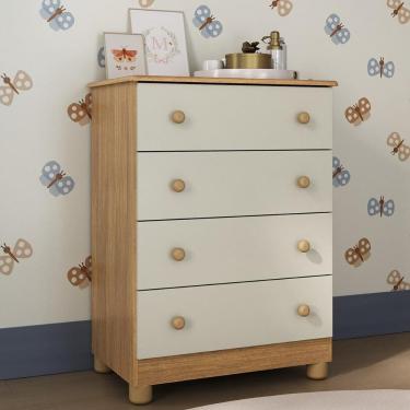 Imagem de Cômoda Infantil 65cm com 4 Gavetas Allegra Multimóveis MP4421