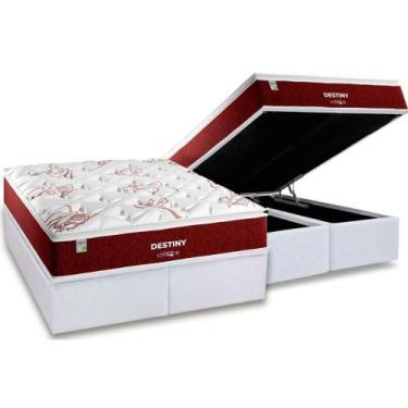 Imagem de Conjunto Box Baú Queen: Colchão Molas Plumatex Superlastic Destiny + B