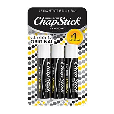 Imagem de ChapStick Hidratante Labial Sabor Original (Preto) Lip Balm(3 sticks) clássicos
