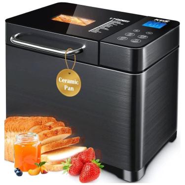 Imagem de Panificadora Automática Pro Aço Inoxidável Pão XL, 17 em 1, 3 Tamanhos, 3 Cores Pão, 110v, KBS New Model Bread Machine, Preto