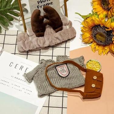 Imagem de Genérico Roupa Pato de Pelúcia Amarelo | Conjunto 3 (Blusão, Faixa, Bolsa)