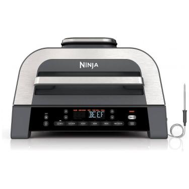 Imagem de Grill Elétrico com Função AirFryer 6 em 1 e Controle Digital Inteligente, Ninja DG551, 110V 1760W, Prata