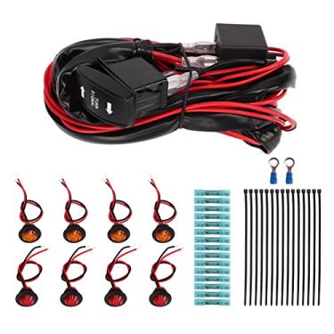 Imagem de Interruptor oscilante de sinal de giro GRCFUMO UTV, kit de sinal de giro UTV, kit de sinal de giro de interruptor basculante, chicote de relé de pisca de sinal de giro para (Vertical Turn Switch)