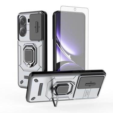 Imagem de Asuwish Capa de telefone para Poco X7 Pro com capa deslizante para câmera protetora de tela de vidro temperado suporte de anel suporte robusto fino protetor de grau militar híbrido magnético traseiro