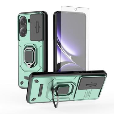 Imagem de Asuwish Capa de telefone para Poco X7 Pro com capa deslizante para câmera protetora de tela de vidro temperado suporte de anel suporte robusto fino protetor de grau militar híbrido magnético traseiro