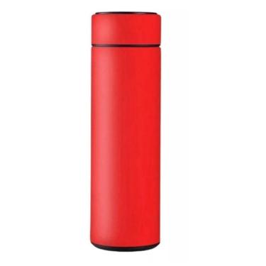 Imagem de Garrafa Térmica Café, água Com Sensor De Temperatura Em Led 480ml Vermelha