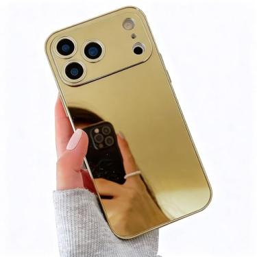 Imagem de LUVI Compatível com iPhone 17 Pro, capa espelhada galvanizada, amortecedor, maquiagem, vidro brilhante, fina, ultrafina, proteção total da lente da câmera para mulheres, meninas, para mulheres e