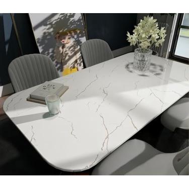 Imagem de Papel de parede com textura de mármore simulada à prova d'água, à prova de óleo, resistente a manchas, autoadesivo, ecológico, película protetora para bancada de banheiro e cozinha, resistente a altas