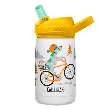 Imagem de Camelbak, Garrafa Eddy Kids De 350 mL, Isolamento Térmico, Aço Inoxidável, Sistema De Proteção Contra Engasgamento, Sem Vazamentos, Livre De Material Tóxico, Fácil De Limpar, Cães Bike