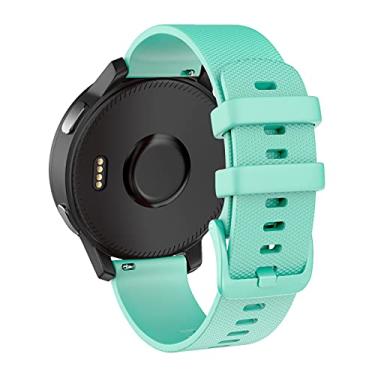 Imagem de OVERSTEP Compatível com Garmin Vivoactive 4, Darth Vader, Samsung Galaxy Watch 3 de 45 mm, 46 mm, Gear S3 Frontier, pulseiras clássicas, pulseira de silicone verde menta de 22 mm