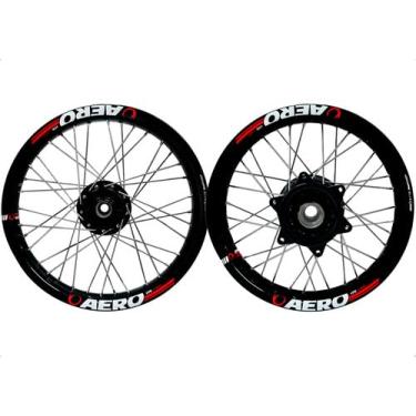 Imagem de Par de Roda Aro Alumínio Viper Aero Bros 125 150 160 Raios 4mm Tambor