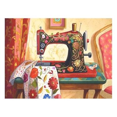 Imagem de MOER SKY Kits de pintura de diamante 5D, máquina de costura colorida, pintura artística de diamante ultra realista para adultos, decoração de quarto e cozinha, presentes criativos divertidos 30 x 40