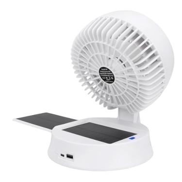 Imagem de Zhjvihx 5200mAh Recarregável Ventilador Solar Com Luz LED, 4 Velocidades do 3 Brilho Portátil Dobrável Ventilador de Tenda Com ângulos Ajustáveis de 90 °, Resfriamento de 22 Horas,